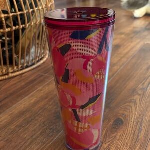Starbucks Red and Pink Floral Tumbler